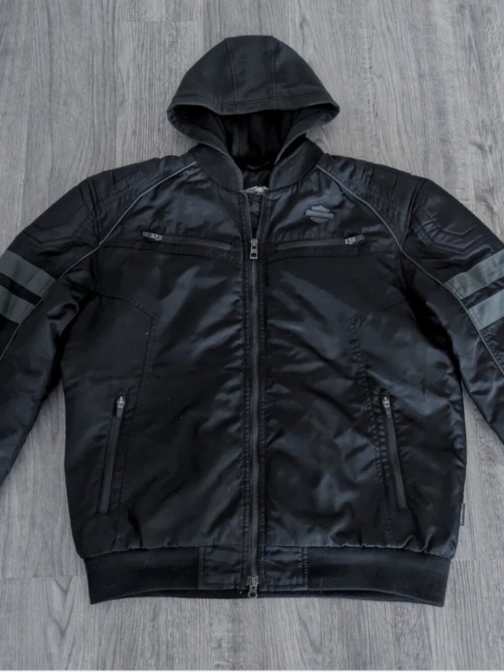 Harley Davidson Quilted Padded Bomber Riding Jacket Coat - Men's Large - L